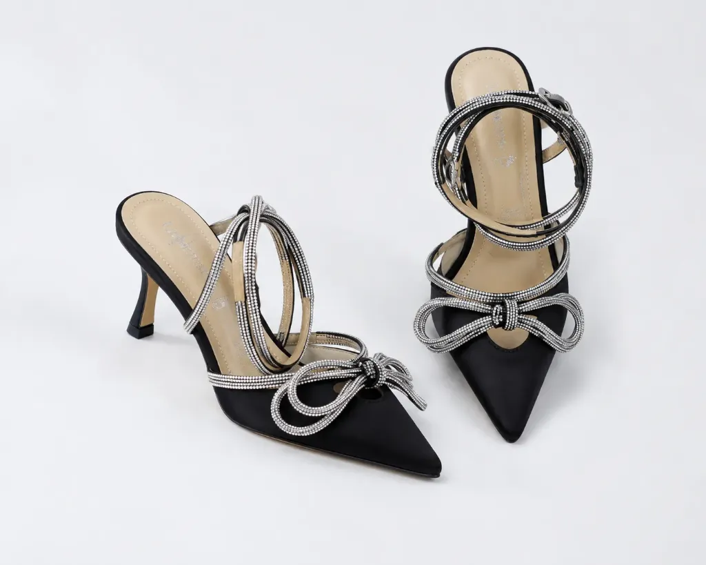 Satin Bow Statement Heels
