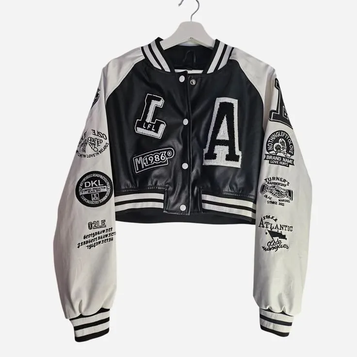 cropped college jacket
